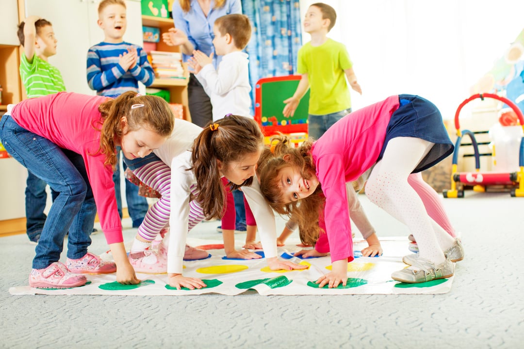 Children Playing Floor Game.