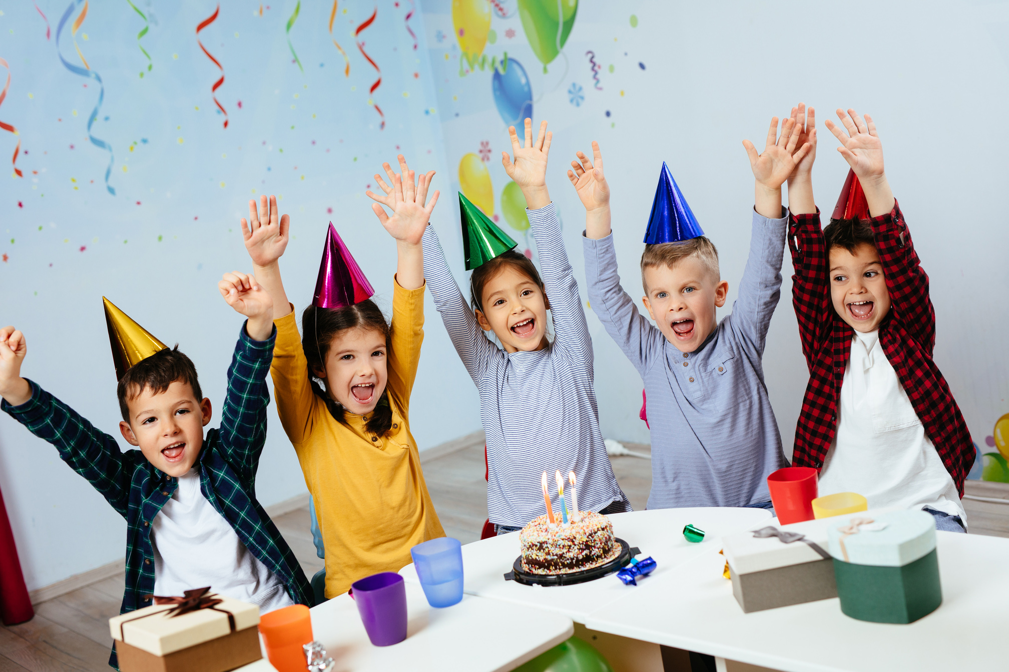 Children at birthday party